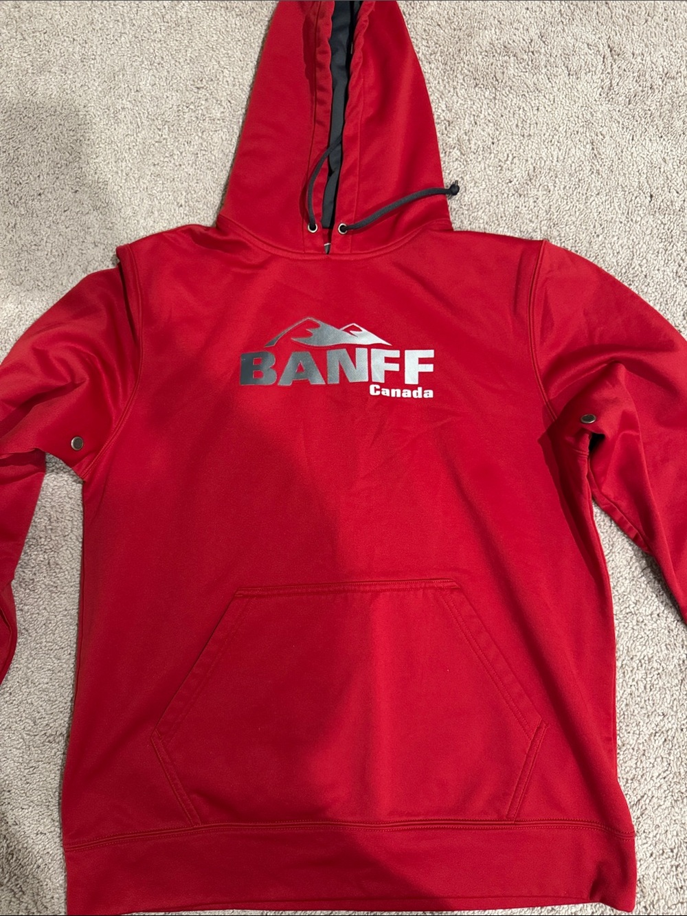 Banff Canada Red Hooded Pullover Sweatshirt